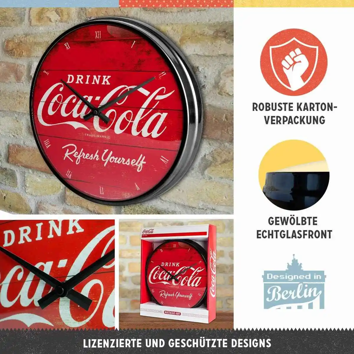 coca-cola sieninis laikrodis